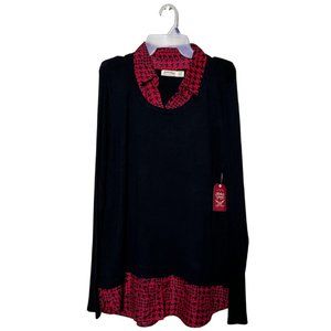 NWT Red & Black Vintage Sweater- Faded Glory